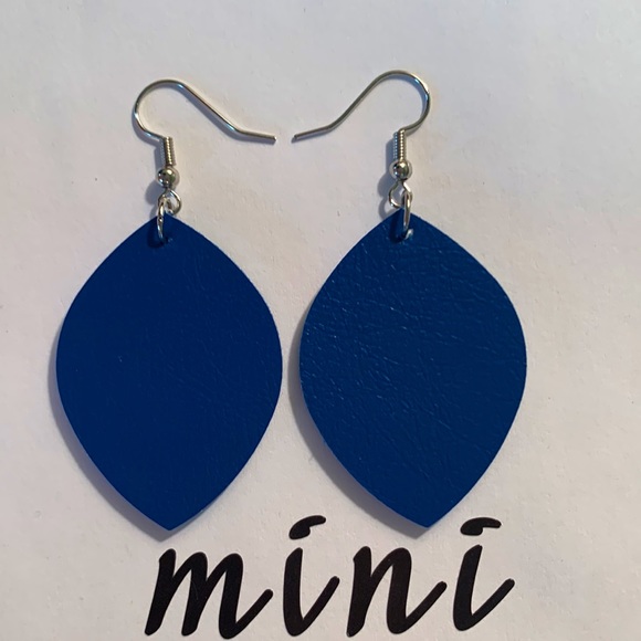 Mini Faux Leather Earrings - Picture 2 of 5